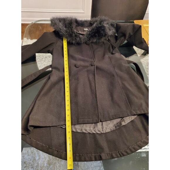 Sijifeng Women's Solid Black Long Sleeve Button Front FauxFur Casual Jacket Coat - Picture 7 of 11